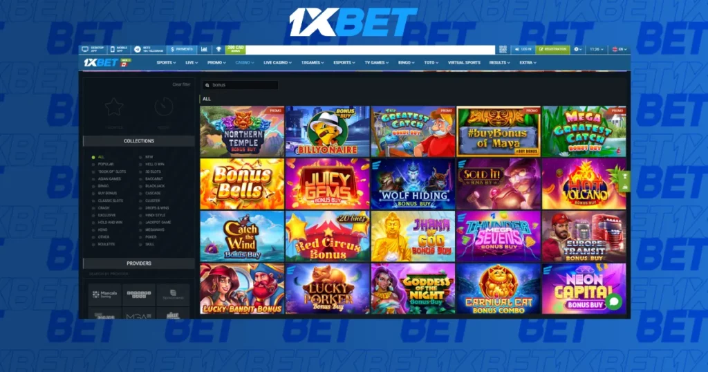 Slot Machines in 1xBet App